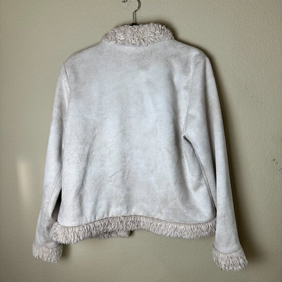 PRINCESS POLLY Faux Suede & Fur Detail Jacket Coat Size S/M - Picture 5 of 8
